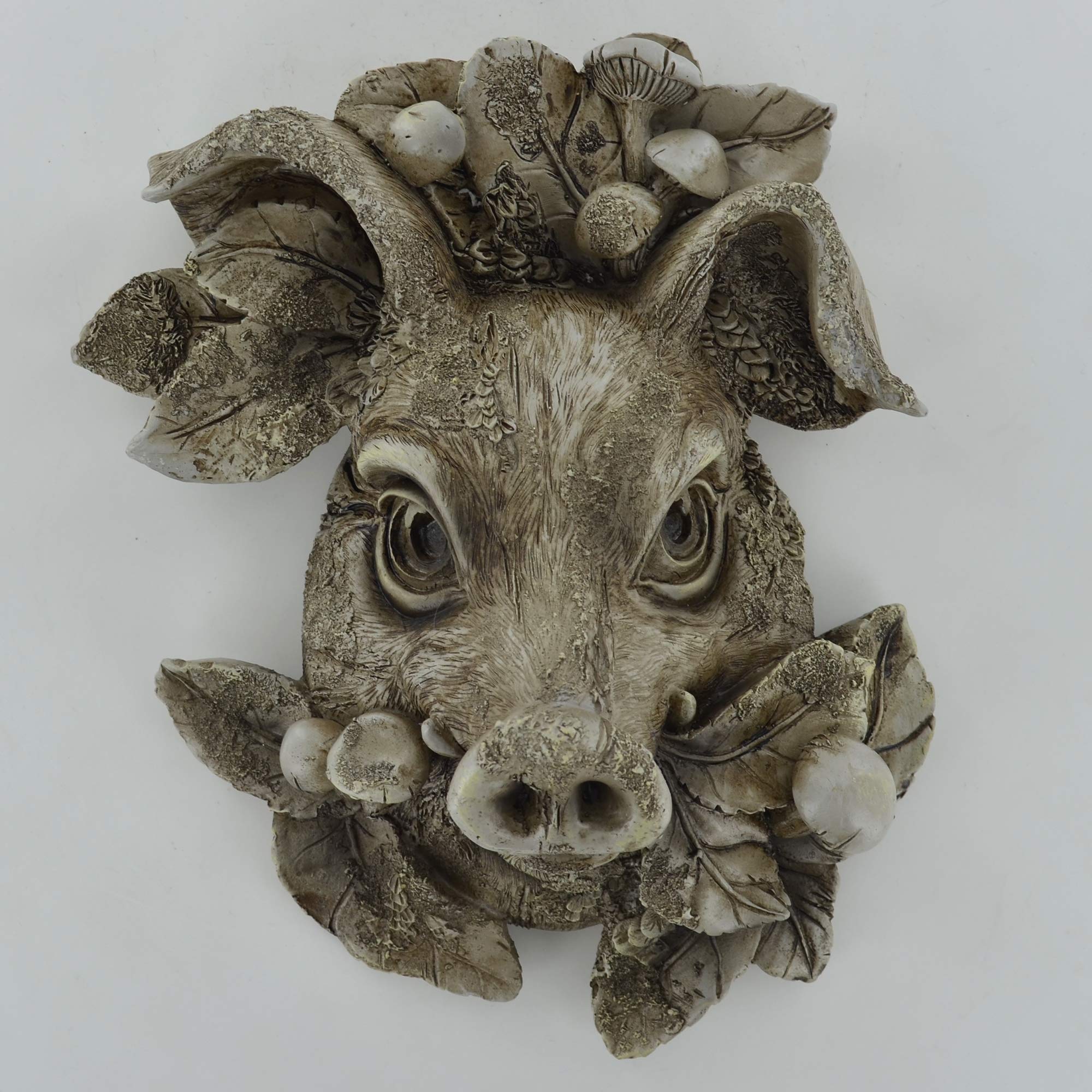 Prezents Grey Pig Woodland Wall Plaque Garden Decor Home Accessory Nature Wildlife Countryside Animals Gift Idea H26.2cm