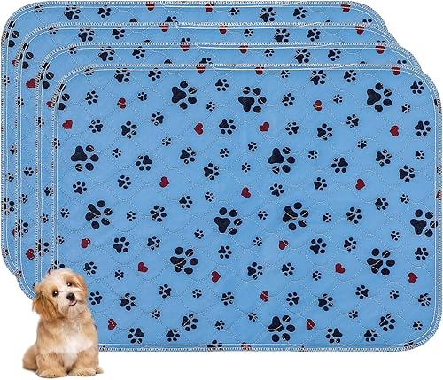 Almohadillas lavables para orina para perros, paquete de 4 almohadillas extra grandes de 24 x 36 pulgadas, súper absorbentes, reutilizables,