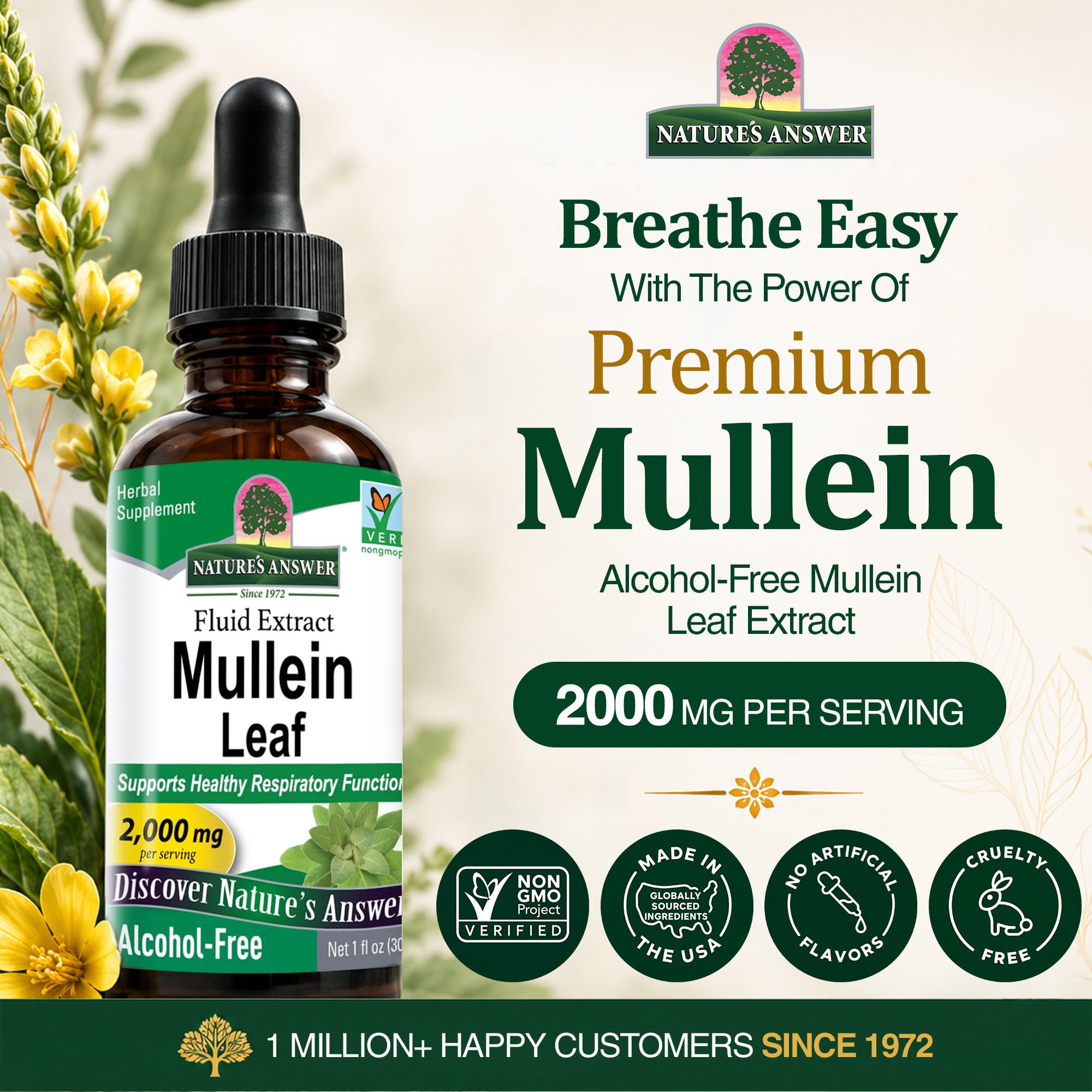 Nature's Answer Mullein Leaf Herbal Supplement - 1oz, Non-GMO, Gluten-Free — Amazon image 2