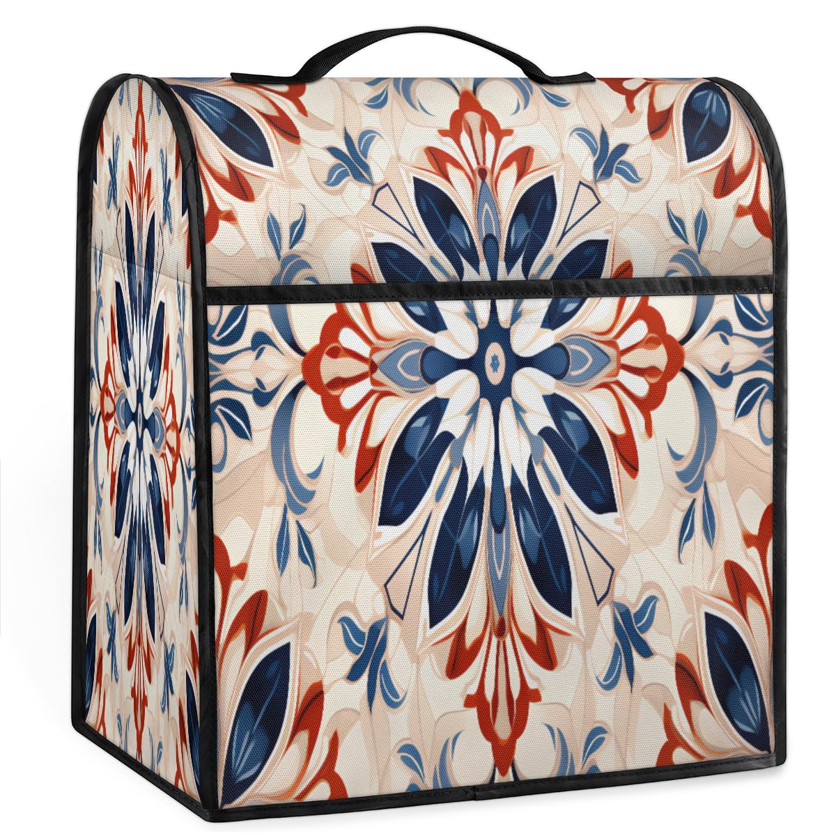 Coffee Maker Cover Bohemia Floral Kitchen Appliance Covers Small Appliance Covers Blender Cover Juicer Cover Dust Covers for Kitchen Appliances with Top Handle and Pockets,Washable,C920