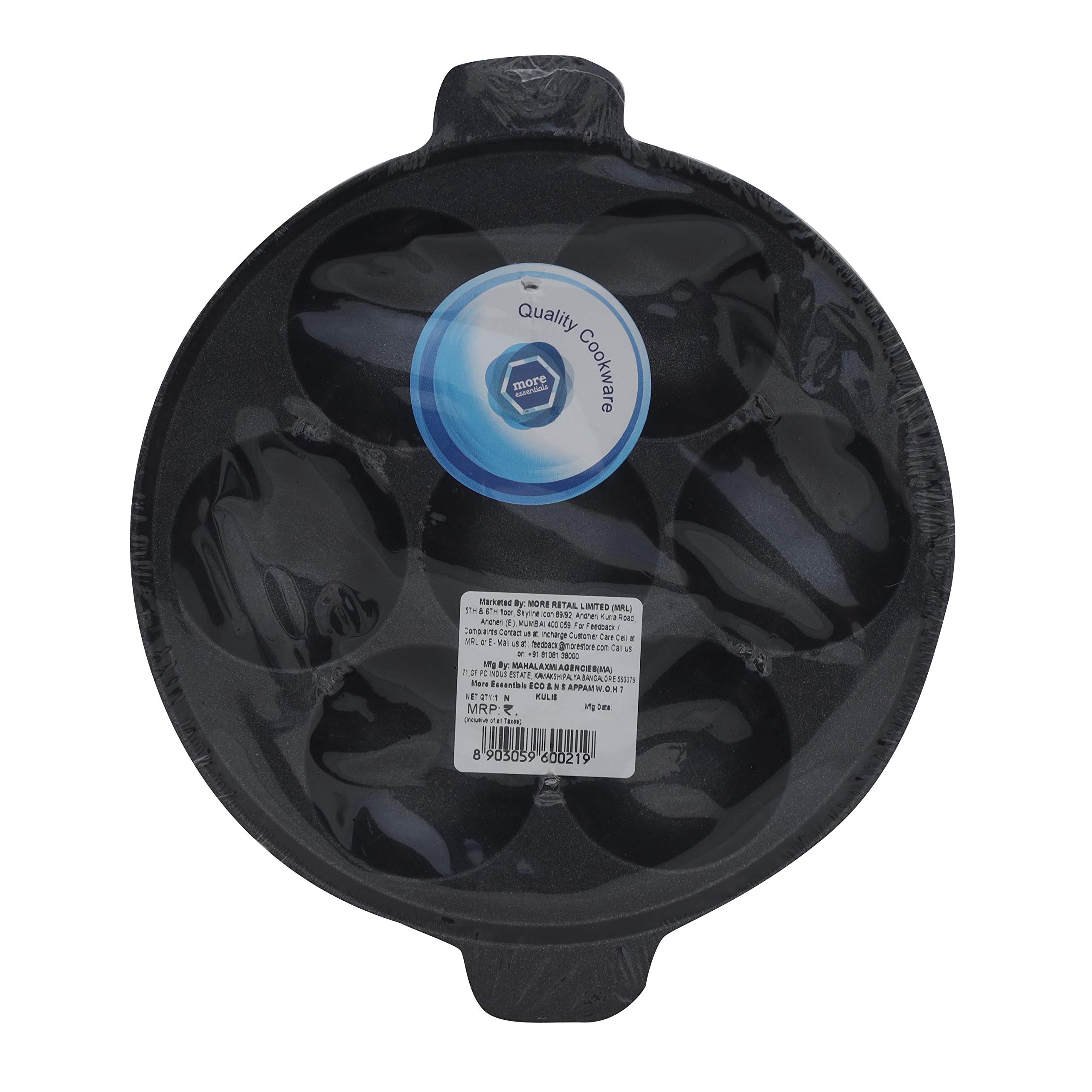 More Essentials Eco and Non Stick Appam with Out Handle - 7 Kulis,