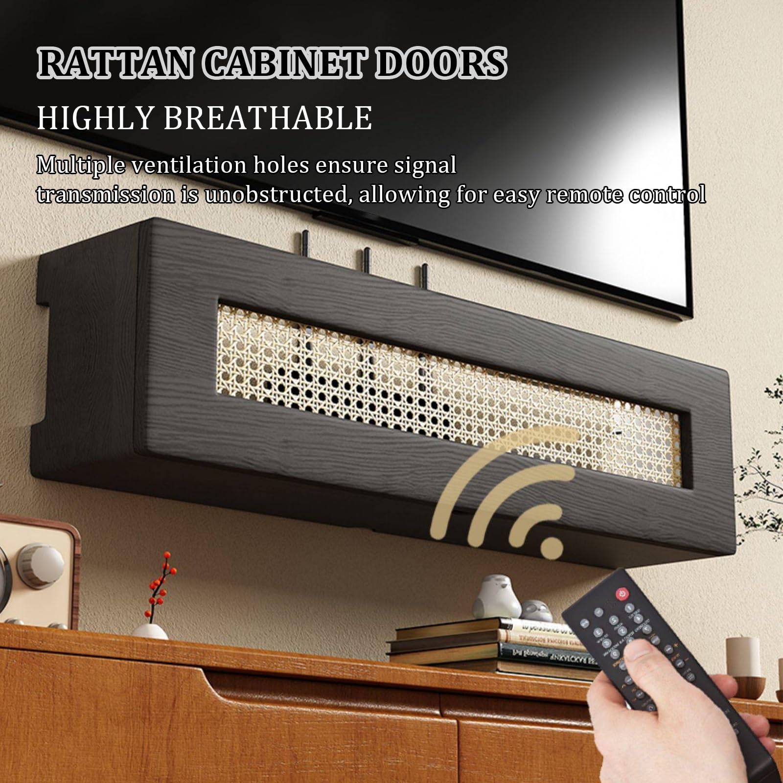 Fixation Murale Armoire De Rangement pour Routeur WiFi, Multiprise Et Organiseur Gestion des Câbles, Boîtier Modem sur Pied Bureau À Domicile(Nero,60 * 20 * 20cm)