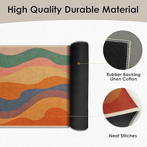 Miniatura 4 de Tapete a rayas náuticas, tapete de entrada frontal, tapete para el hogar, granja, divertido, cocina, exterior, decoración de entrada interior, 17 x