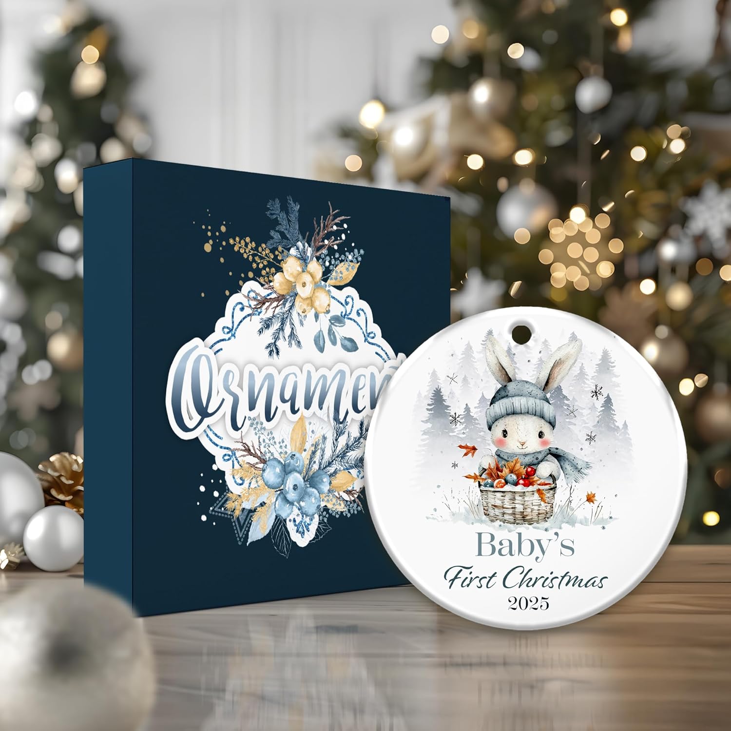 Baby’s First Christmas Ornament 2025 – Baby Girl Ornament – New Baby Holiday Decoration, Newborn Boy or Girl’s First Christmas Tree Ornament - Image 5