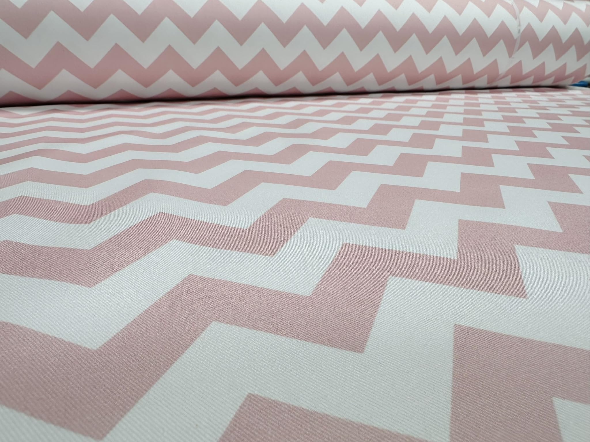 Tissu en coton motif chevrons zigzag géométrique pour rideaux, coussins, loisirs créatifs, décoration d'intérieur, 290 cm, extra large, vendu au mètre, rose