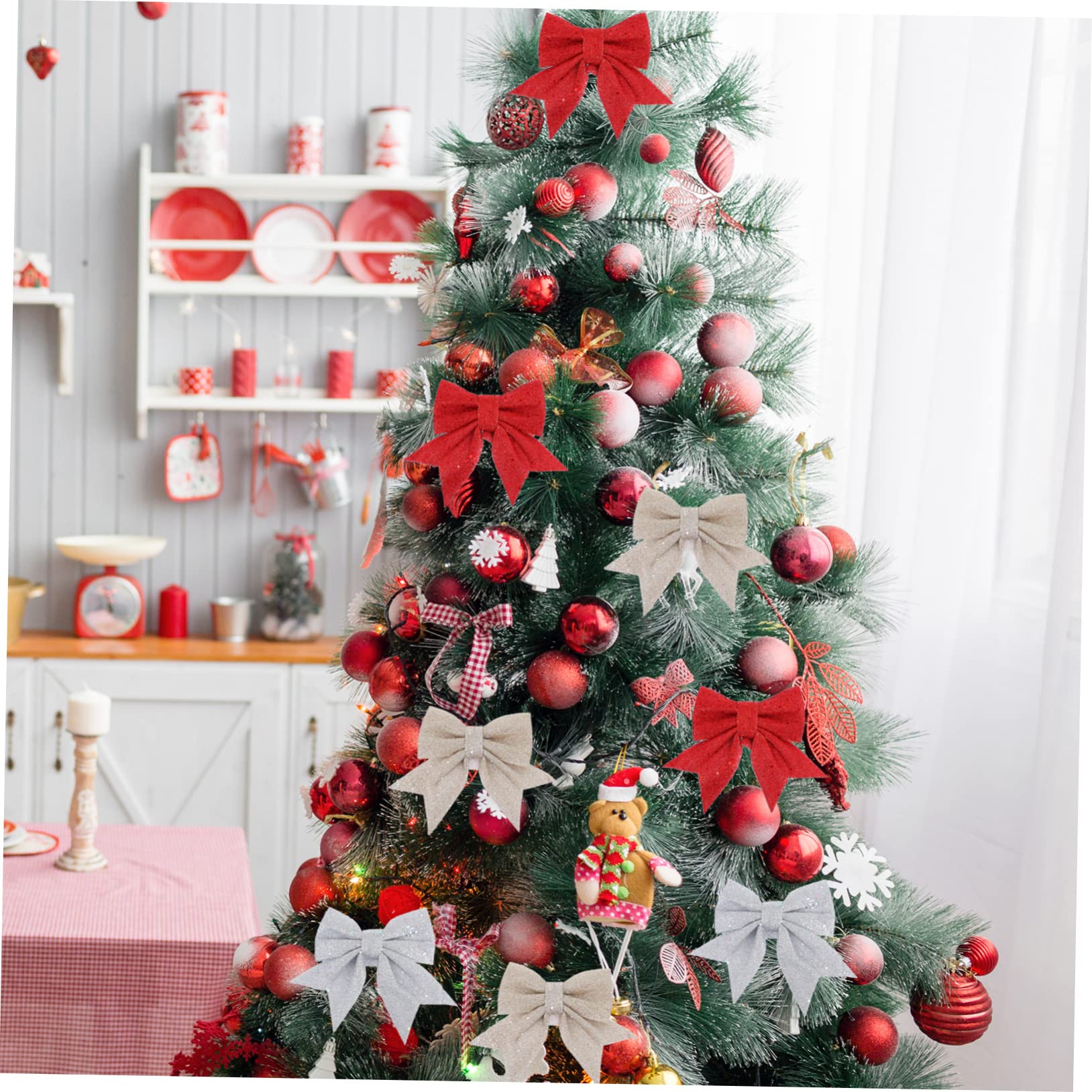 6pcs Adornos De Navidad Colgantes De Lentejuelas Decoraciones para Árboles Adornos para Árboles