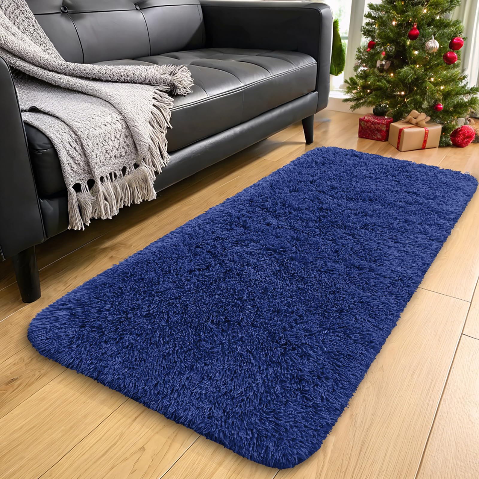 OLANLY 2x4 Machine Washable Runner Rugs for Hallway, Soft Fluffy Shaggy Bedside Rugs for Bedroom, Living Room, Indoor Floor Carpet for Kids Girls Boys