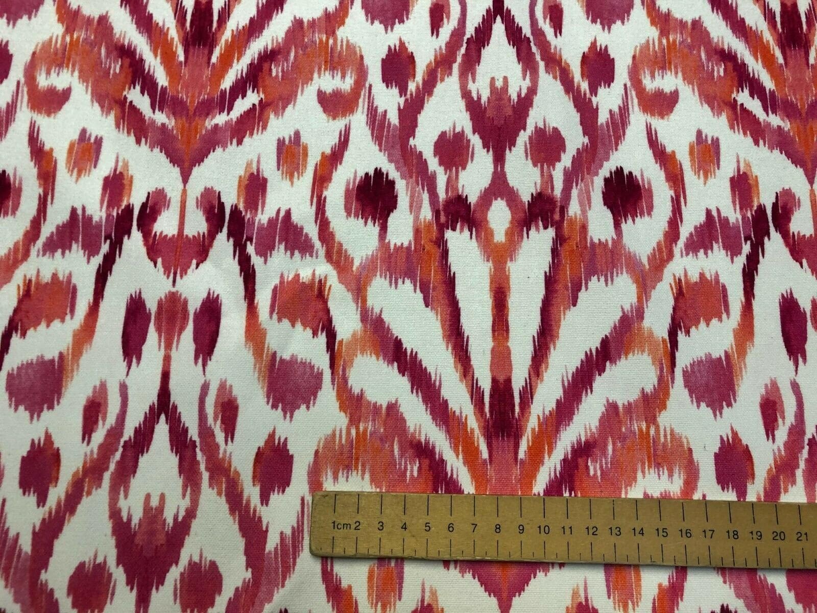Tissu floral damassé rose Ikat géométrique cachemire en coton pour rideaux, coussins, décoration d'intérieur, 140 cm de large (2 mètres)