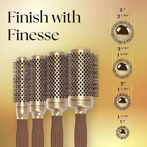 Miniatura 4 de Olivia Garden Cepillo térmico redondo de cerámica nanoThermic  Ion no eléctrico