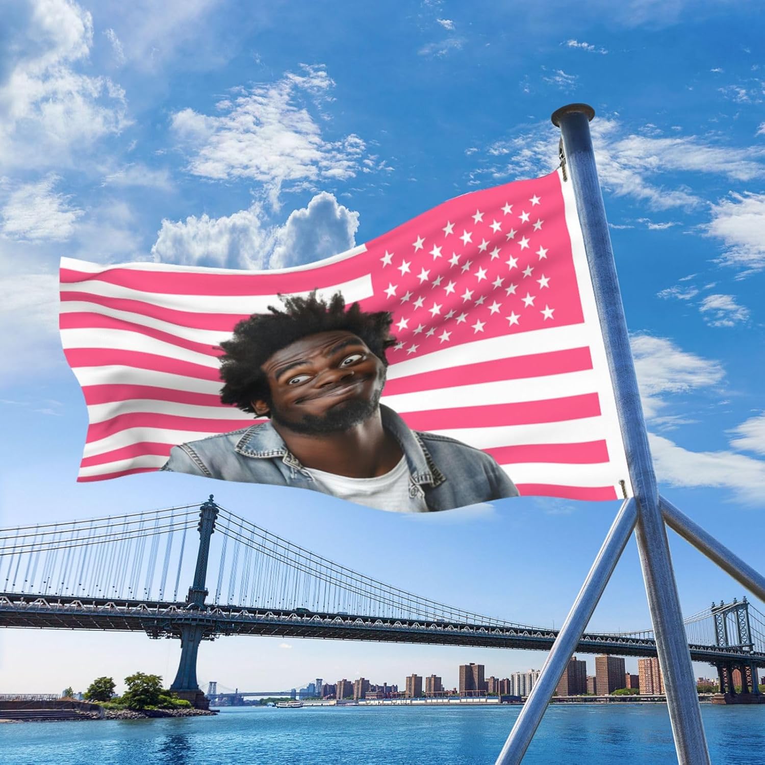 Custom American Flag 5X8 Ft Personalized Pink American Flag Design Your Image Customized Flag Decoration for Men Women Bedroom Living room Outdoor