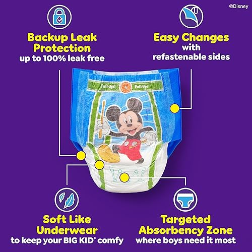 Miniatura 3 de Pull-Ups Pantalones de entrenamiento para ir al baño para niños, 5T-6T (46+ libras), 80 unidades (2 paquetes de 40)