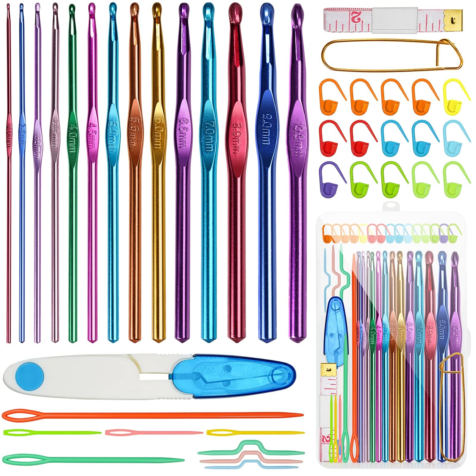 RealPlus 41 PCS Crochet Hook Set, 14 Sizes Crochet Hooks