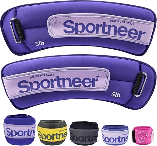 Sportneer Pesas de tobillo de 0.51235 libras, 1 par de pesas de muñeca y pierna para mujeres, hombres, niños y niños con correas ajustables, fuerza