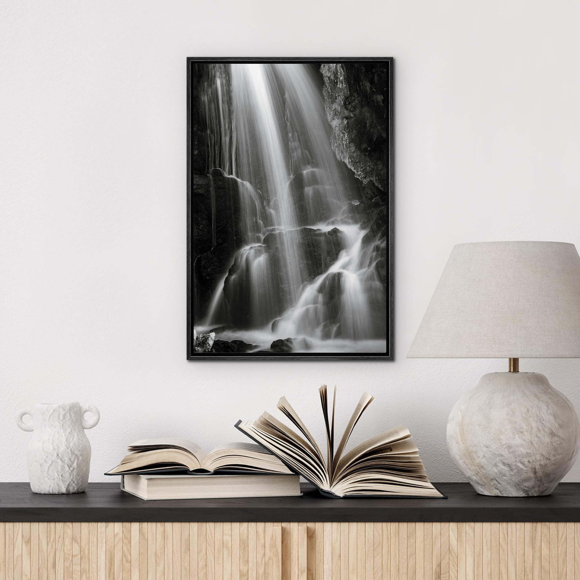 Amazon.com: wall26 Framed Canvas Print Wall Art Serene Black and