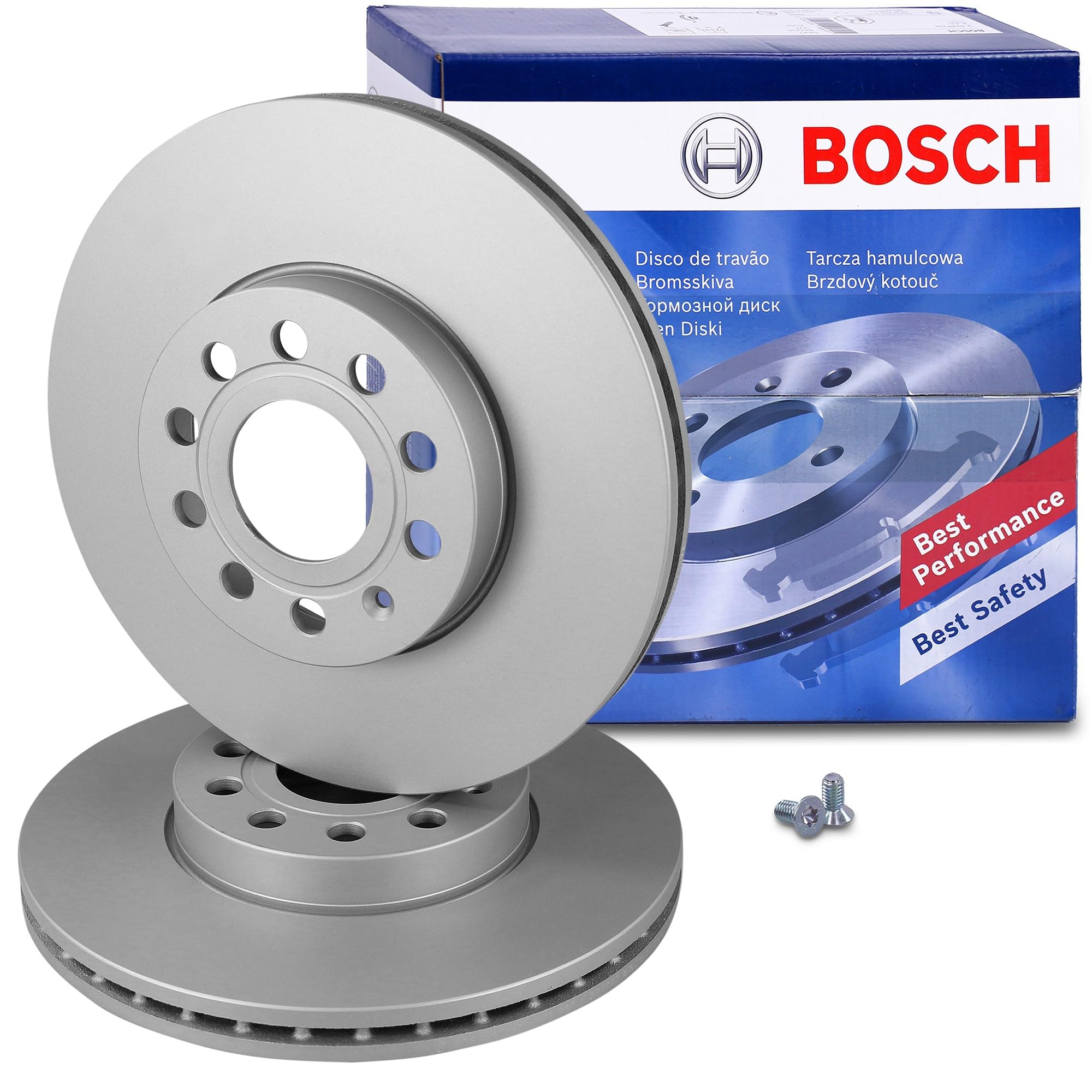 Juego de 2 Discos de Freno Bosch BD1023 - Discos Ventilados, Alto Contenido en Carbono, 288 mm – Eje Delantero – Certificado ECE-R90 – Excelente Refrigeración y Reducción de Ruido, Anticorrosión