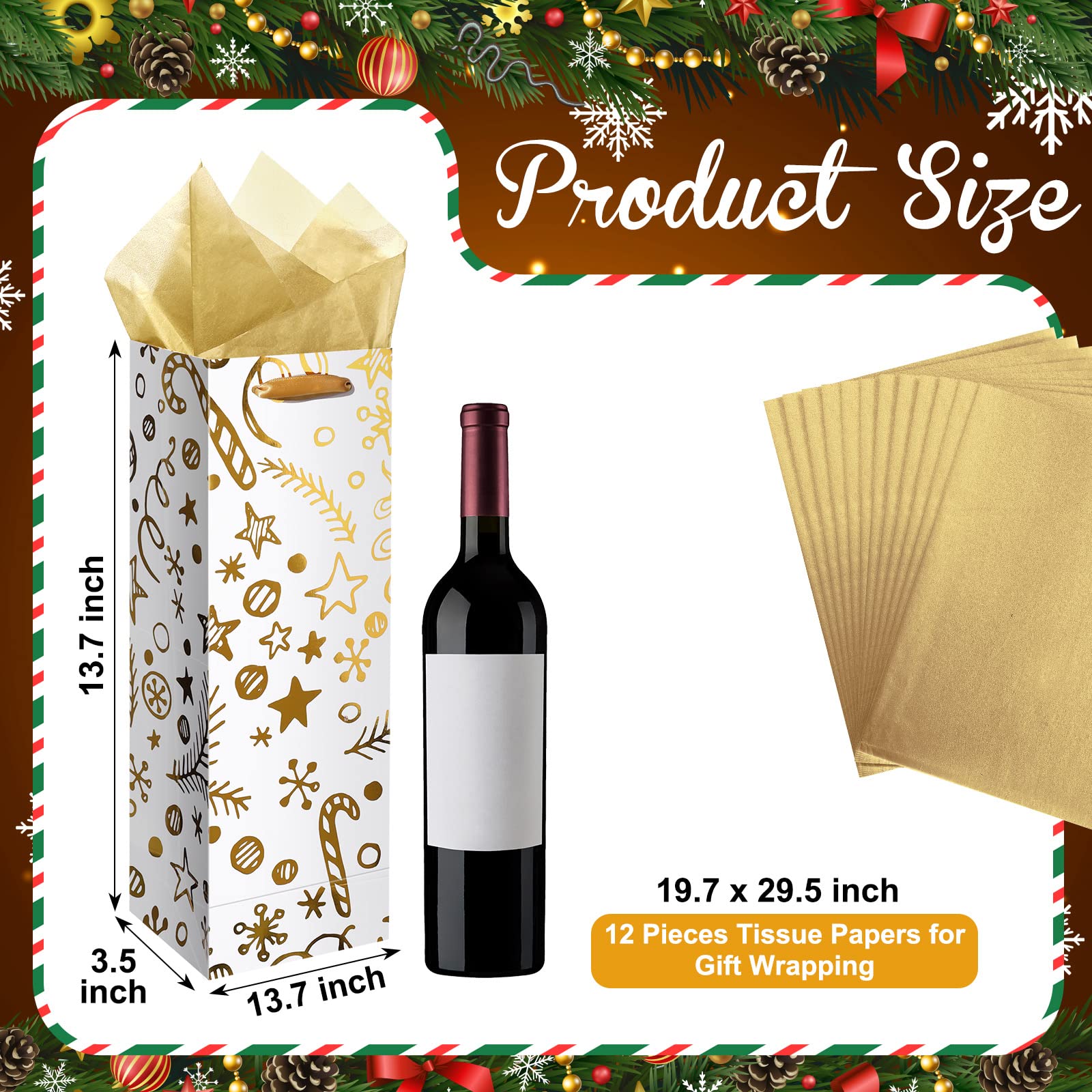Sac Bouteille LATERN 12 Pièces Sacs De Bouteille De Vin De Noël, 12CM X | FindTheDeal Sac Cadeau Bouteille