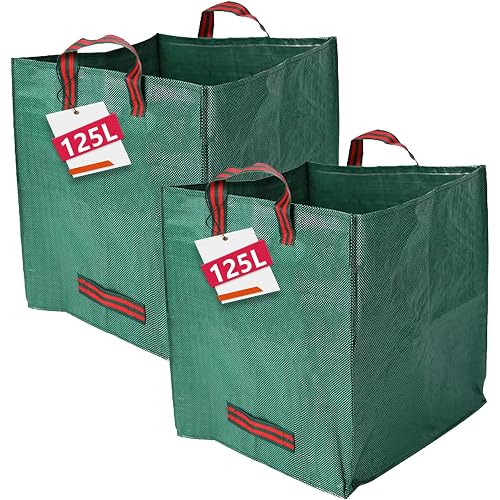 Reusable Garden Waste Bags (2 Pack) — Large 125L Self-Standing Yard Bags for Leaves, Lawn Clippings & Garden Cleanup