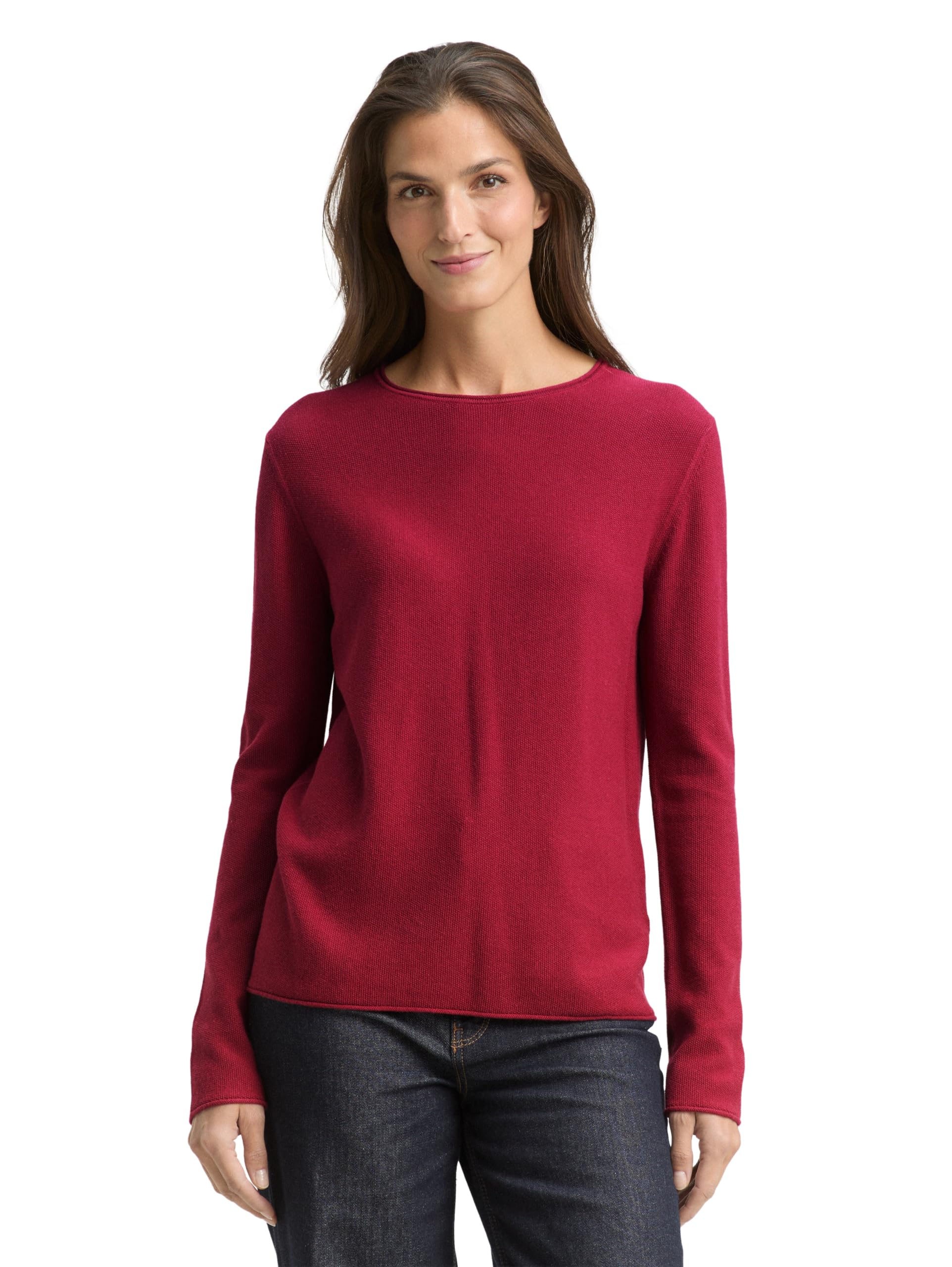 TOM TAILOR Women's Jumper, 10361 - Rumba Red, XS
