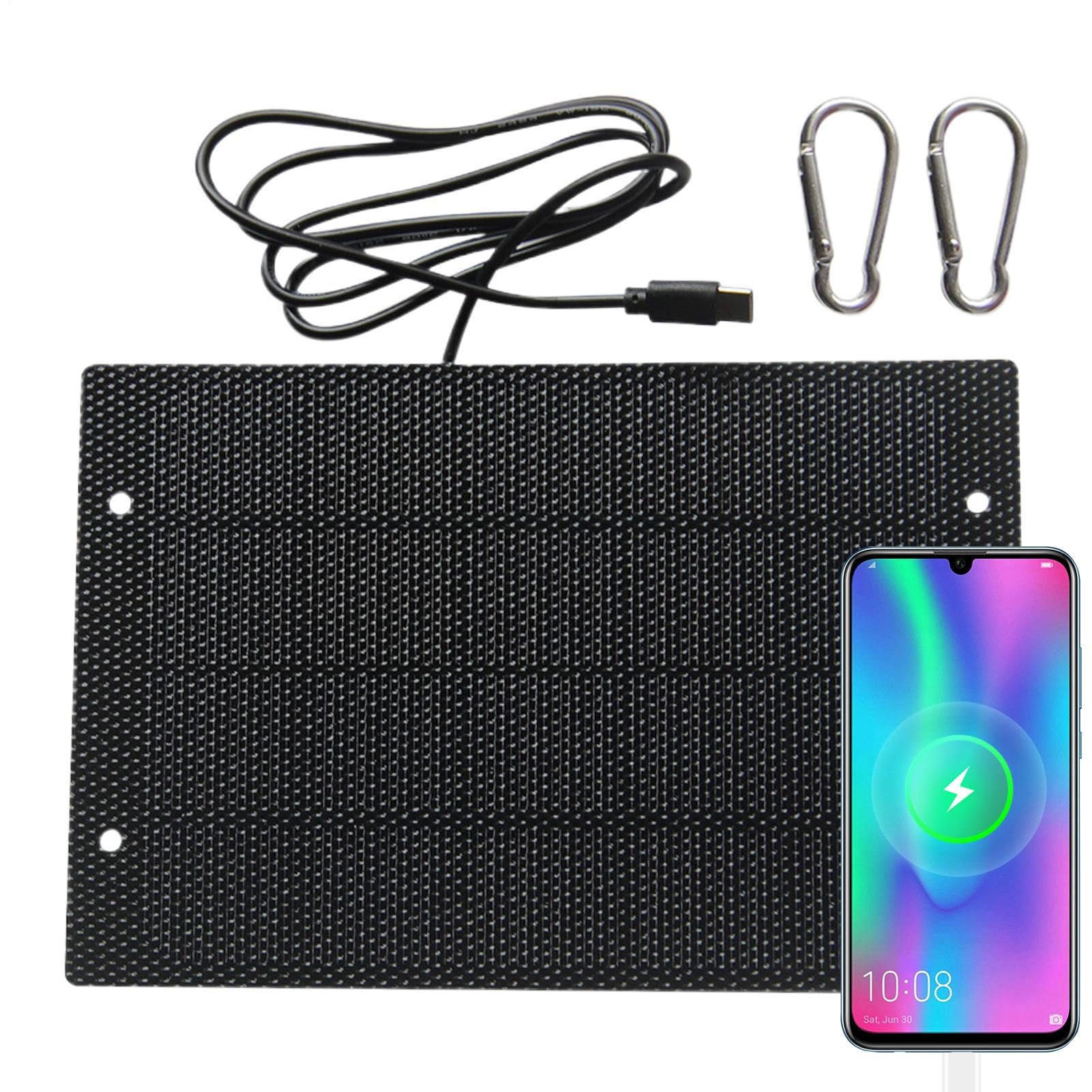 Chargeur Solaire pour Téléphone Portable - Panneaux Solaires 50W pour Camping | Chargeur Compact Intelligent pour Camping Voiture Tente Plage Randonnée Extérieur Domicile