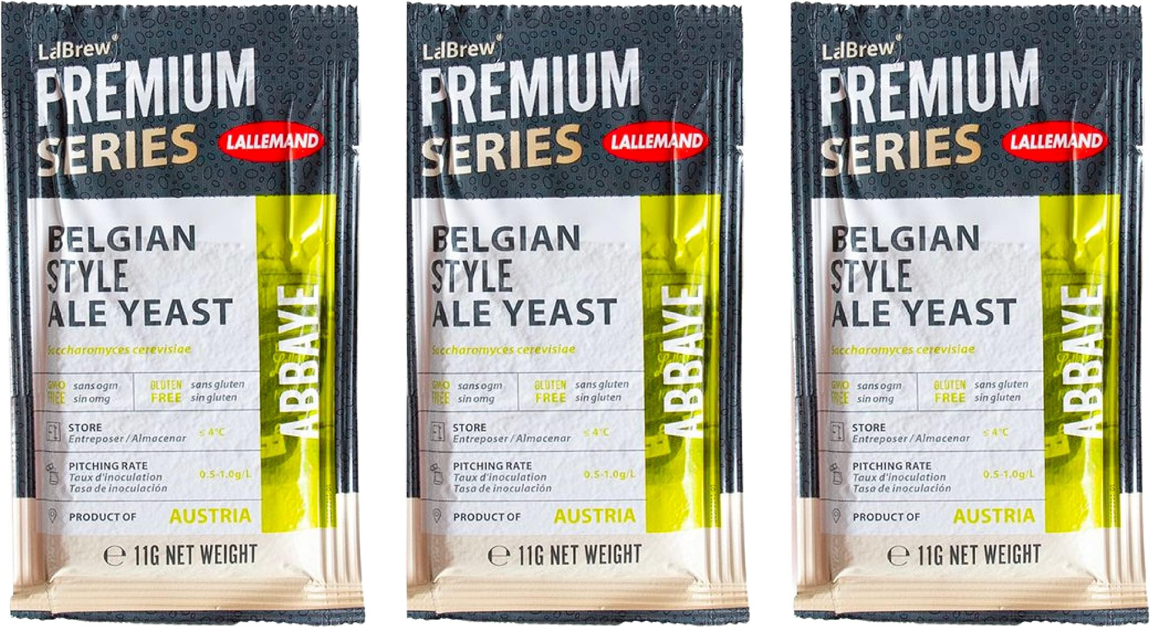 Craft A Brew - LalBrew Abbaye™Belgian Ale Yeast - Belgian Ale Dry Yeast - For Craft Blondes, Dubbels, Tripels & Quads - Ingredients for Home Brewing - Beer Making Supplies - (3 Pack)