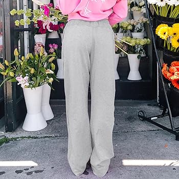 Amazon.com: Baggy Wide Leg Sweatpants Women Drawstring Low