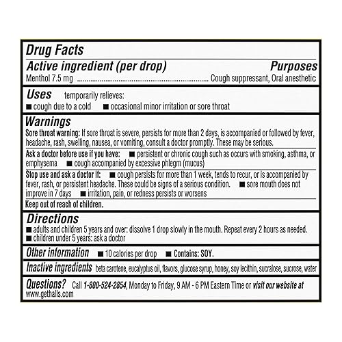 Miniatura 2 de HALLS Relief Honey Lemon - Gotas para la tos a granel, 250 gotas