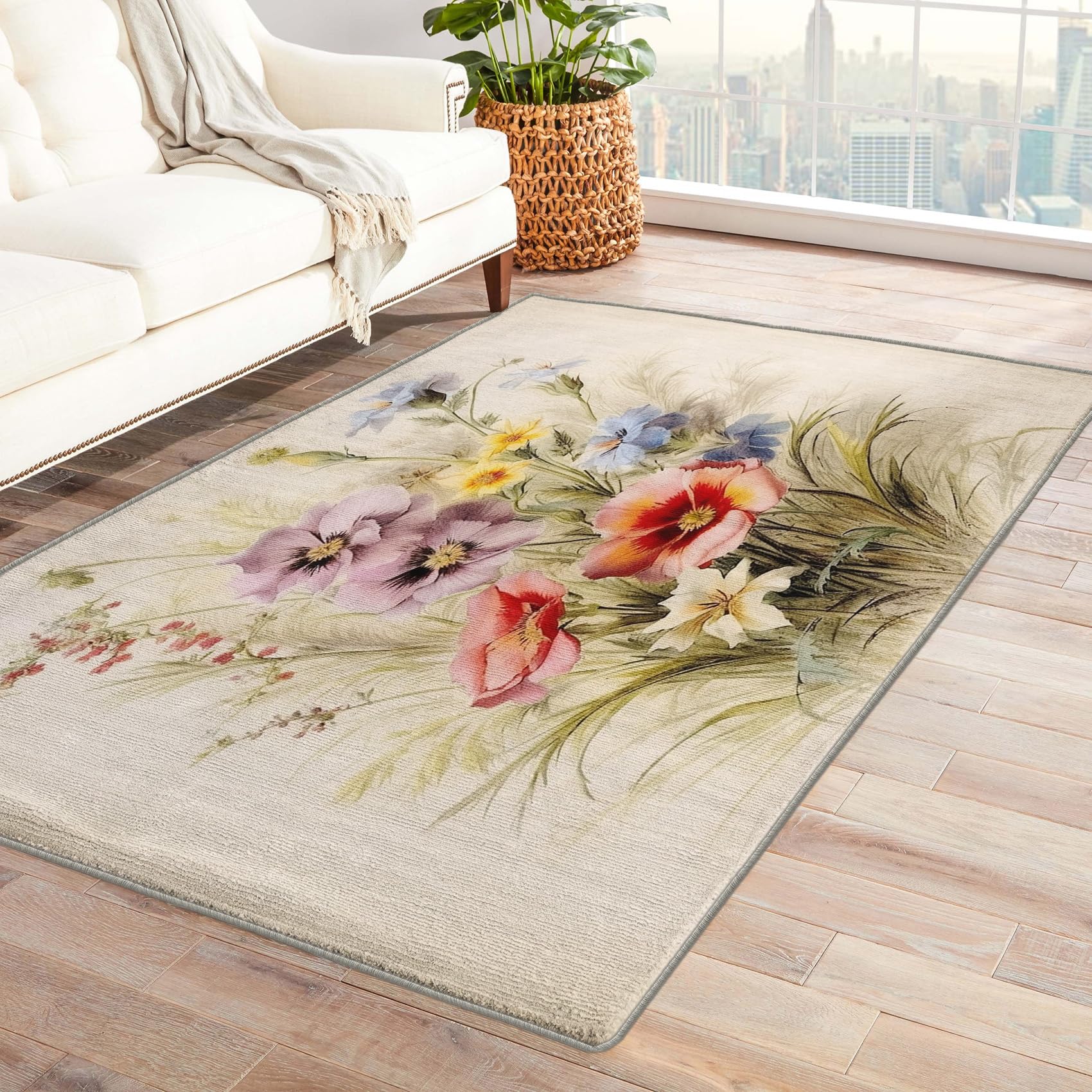 Amazon.com: Wildflower Rug 2x3 ft, Wild Flower Area Rug, Botanical