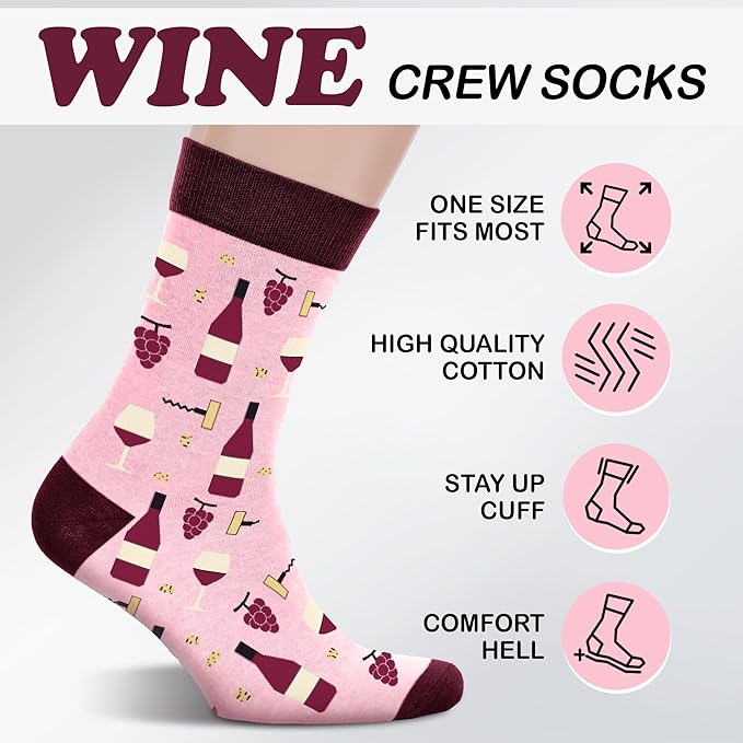 Calcetines Divertidos para Amantes del Vino - Regalo Mujer miniatura 6