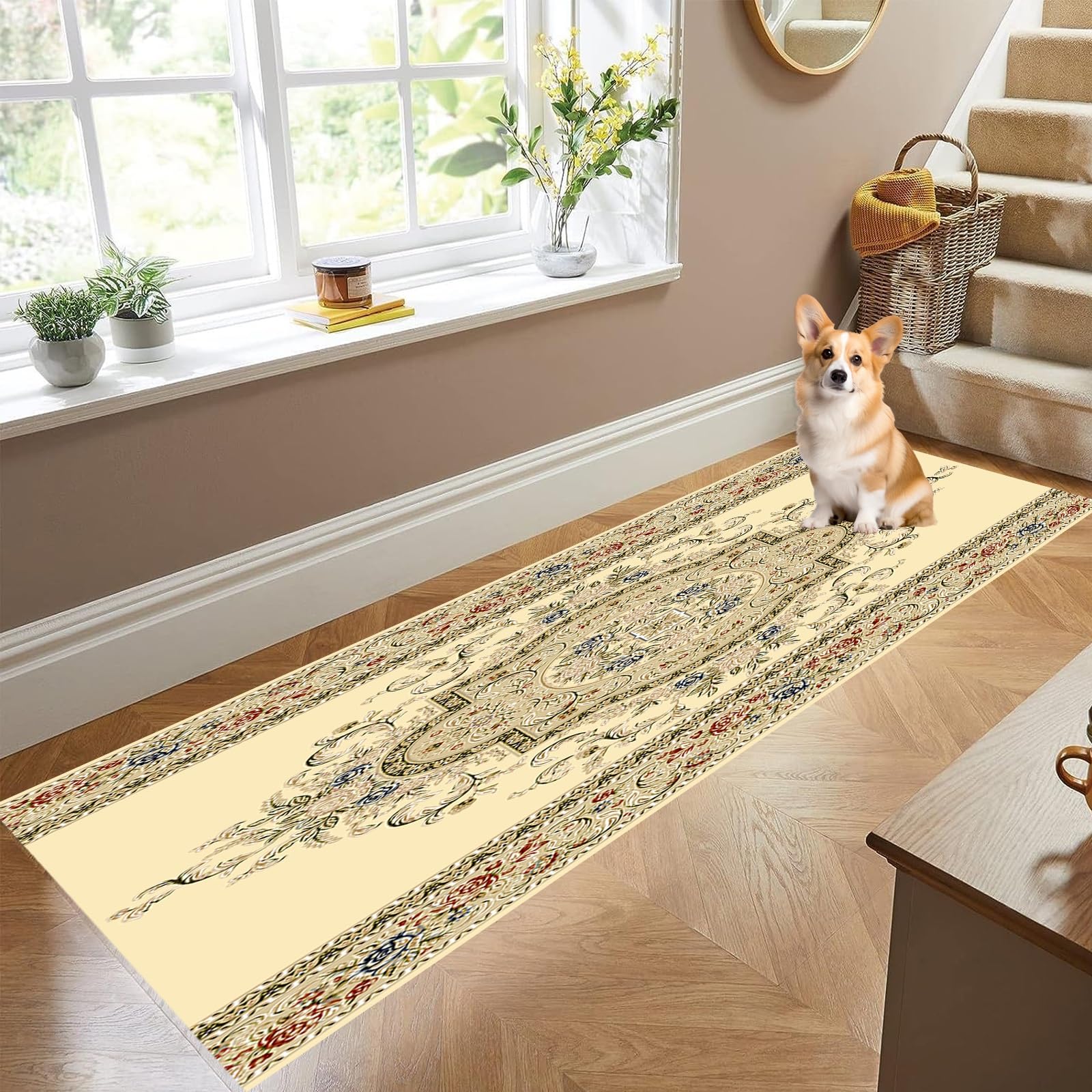 Tapis de passage 60 x 500 cm anti-salissures pour sol cuisine et passage