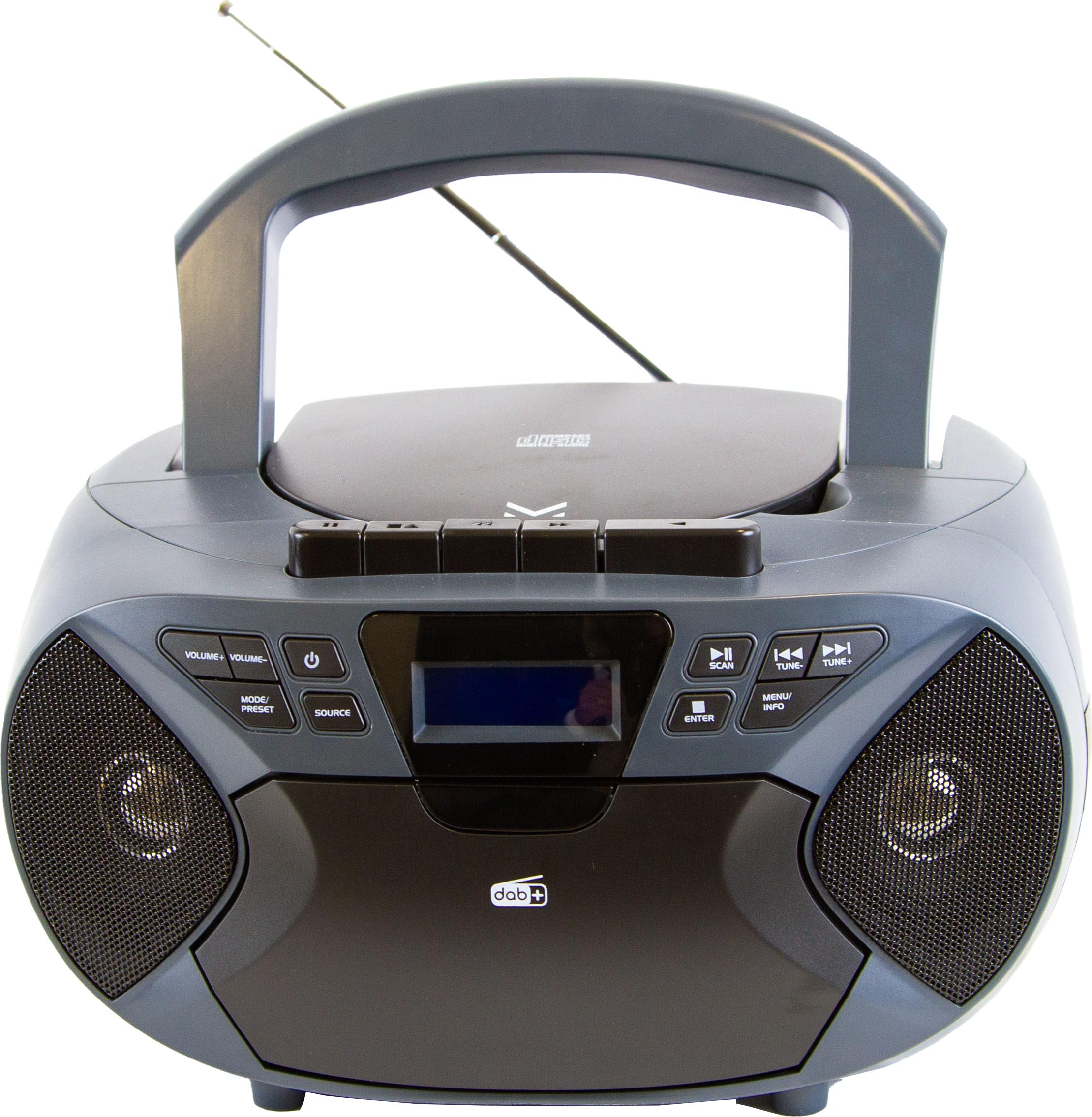 Majestic AH 2430 DAB - Boom Box Portatile Lettore CD, Radio DAB e FM, Riproduttore cassette, Ingresso AUX-IN, Nero