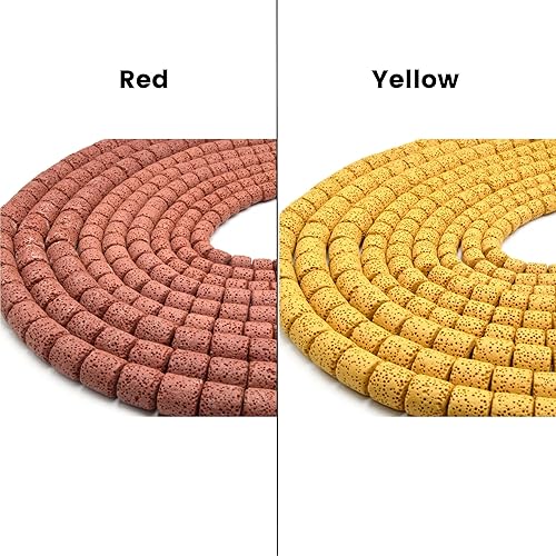 Miniatura 4 de Cuentas de lava  Difusor de aceite esencial de barril y tubo  Suministros de joyería difusora  0.315 in x 0.315 in, verde oliva