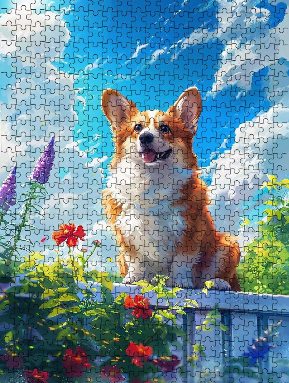 Blumen Kirky Hund Puzzle 3000 Teile Erwachsene, Jigsaw Puzzle 3000 Teile, Komplex Herausfordernd Puzzles, Familie Spiele, Impossible Klassische Puzzles, für Wanddekoration und Geschenke FNKL2-506