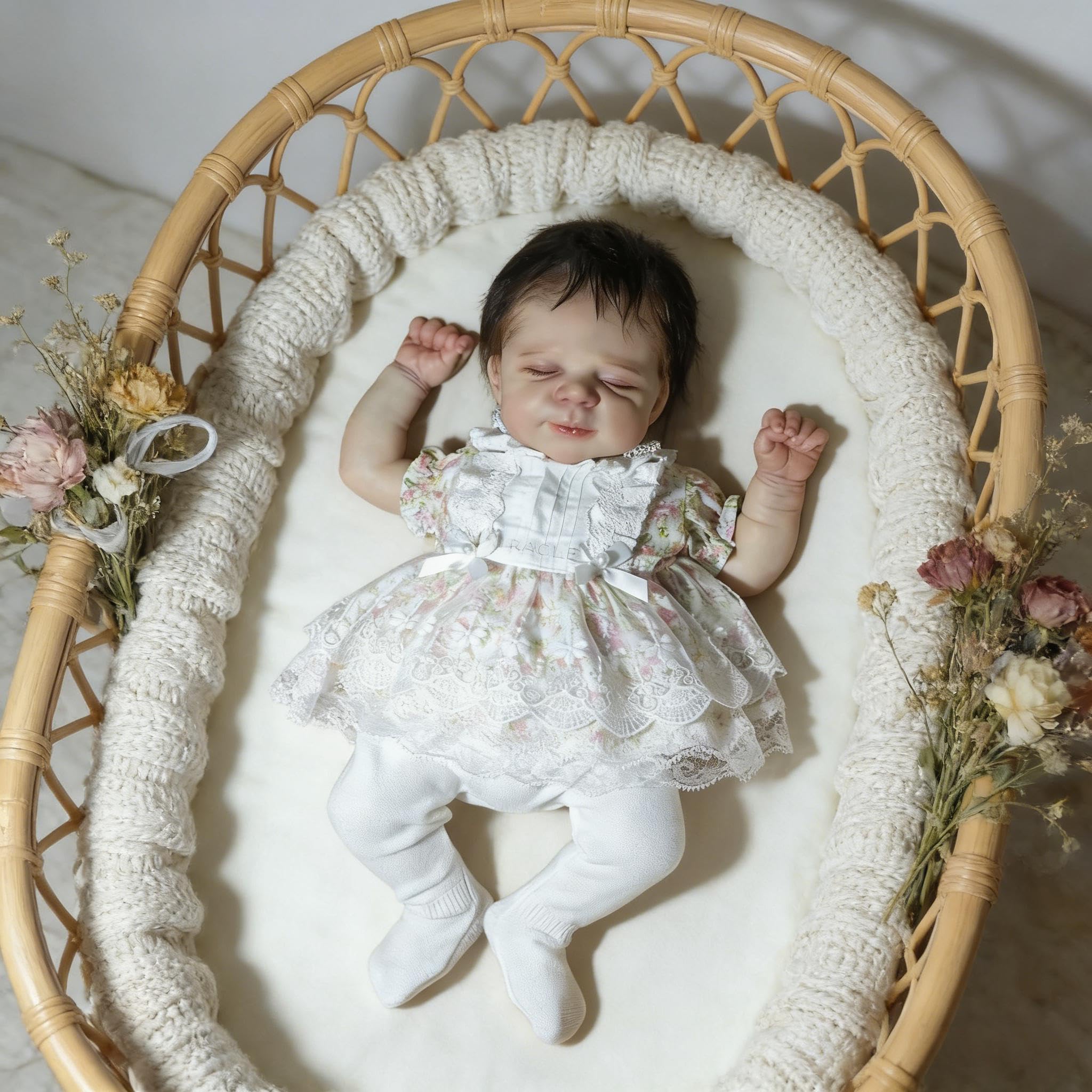 RXDOLL Realistyczne lalki Reborn na całe ciało, winylowe, dla noworodka, 45 cm, anatomicznie poprawne, lalki, które wyglądają jak prawdziwe życie, silikonowa lalka dla niemowląt, wodoodporna zabawka