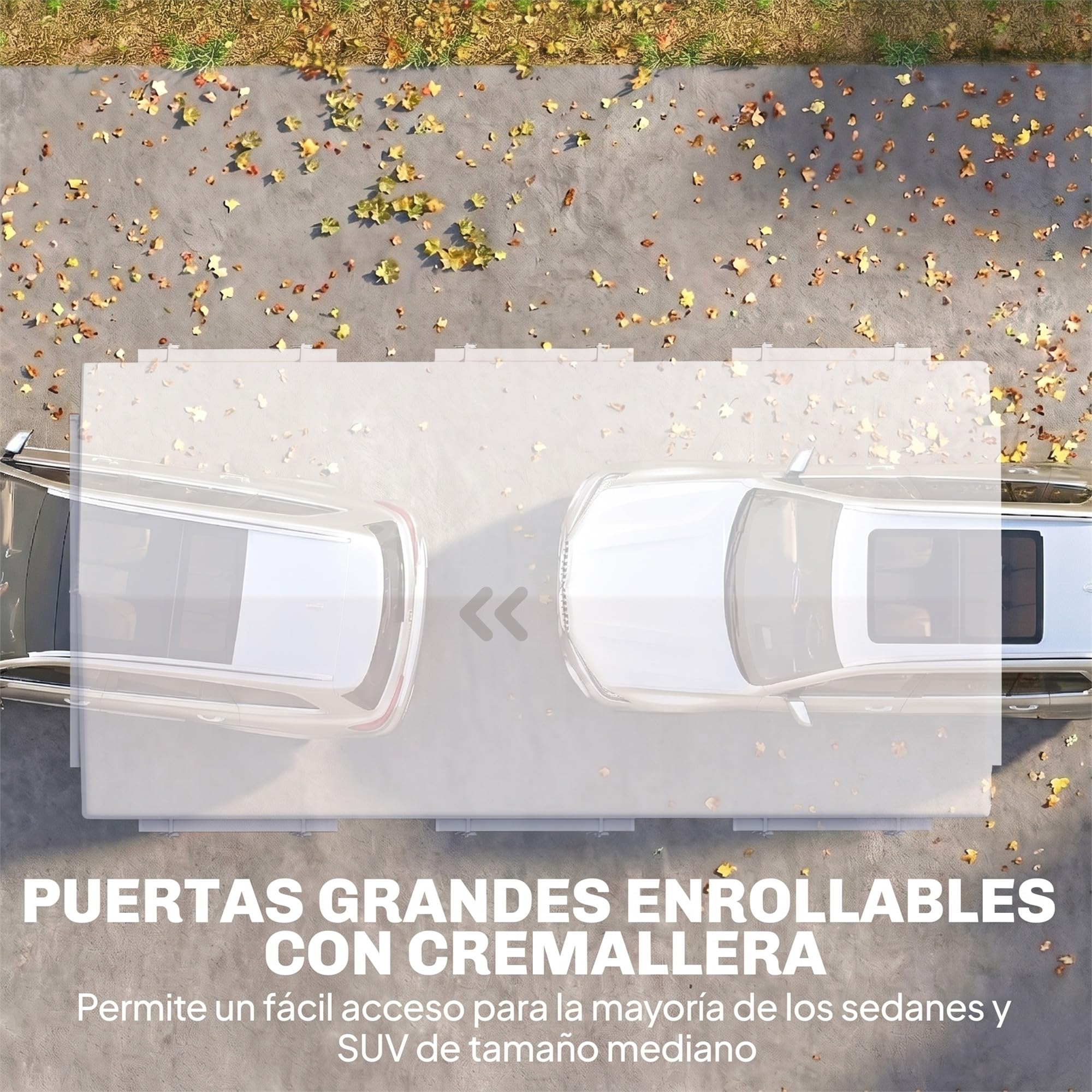 Outsunny Carpa Garaje Portátil 3x6 m para Coche Impermeable Blanco