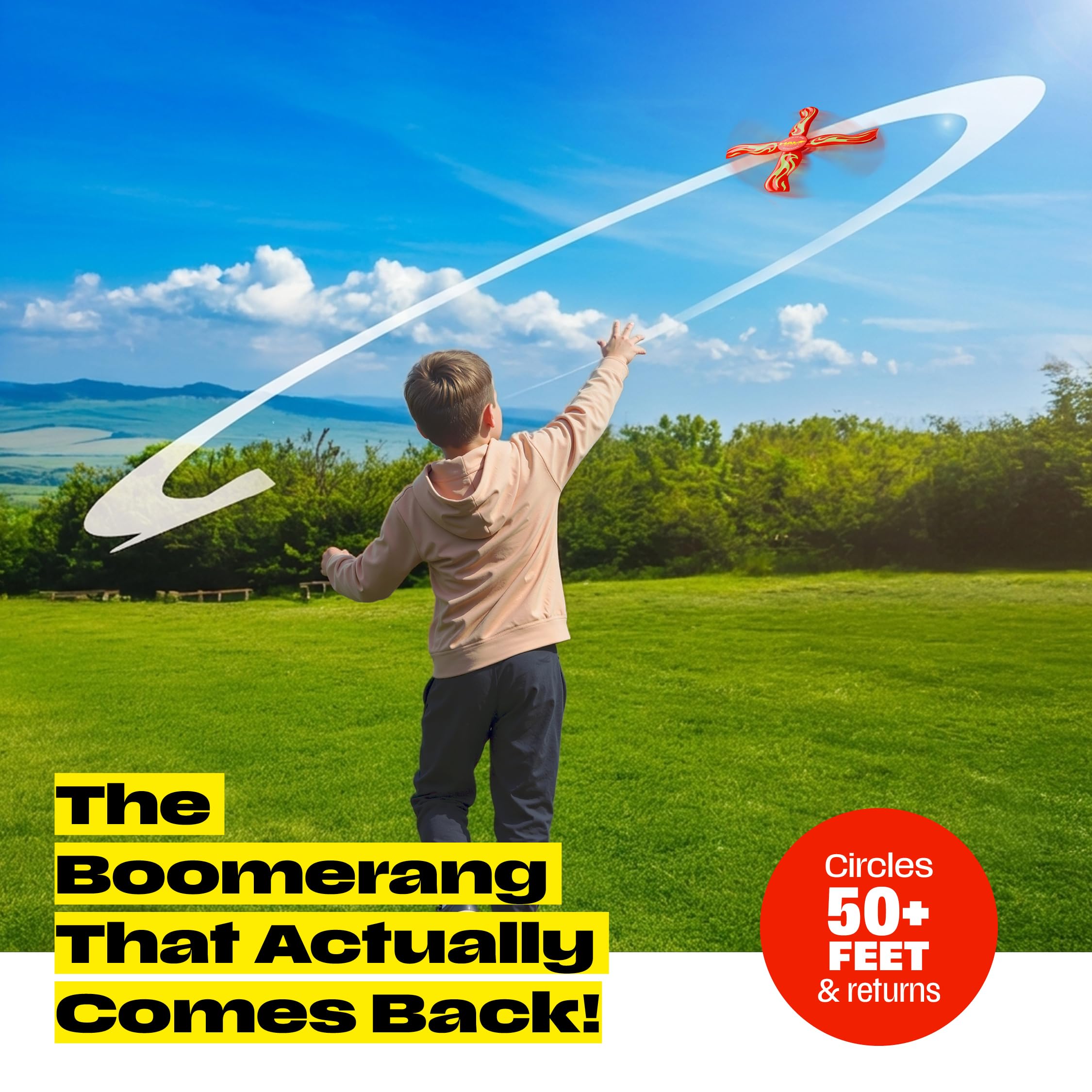 Boomerang para niños y adultos, regalos para niños de 8 a 12 años, brilla