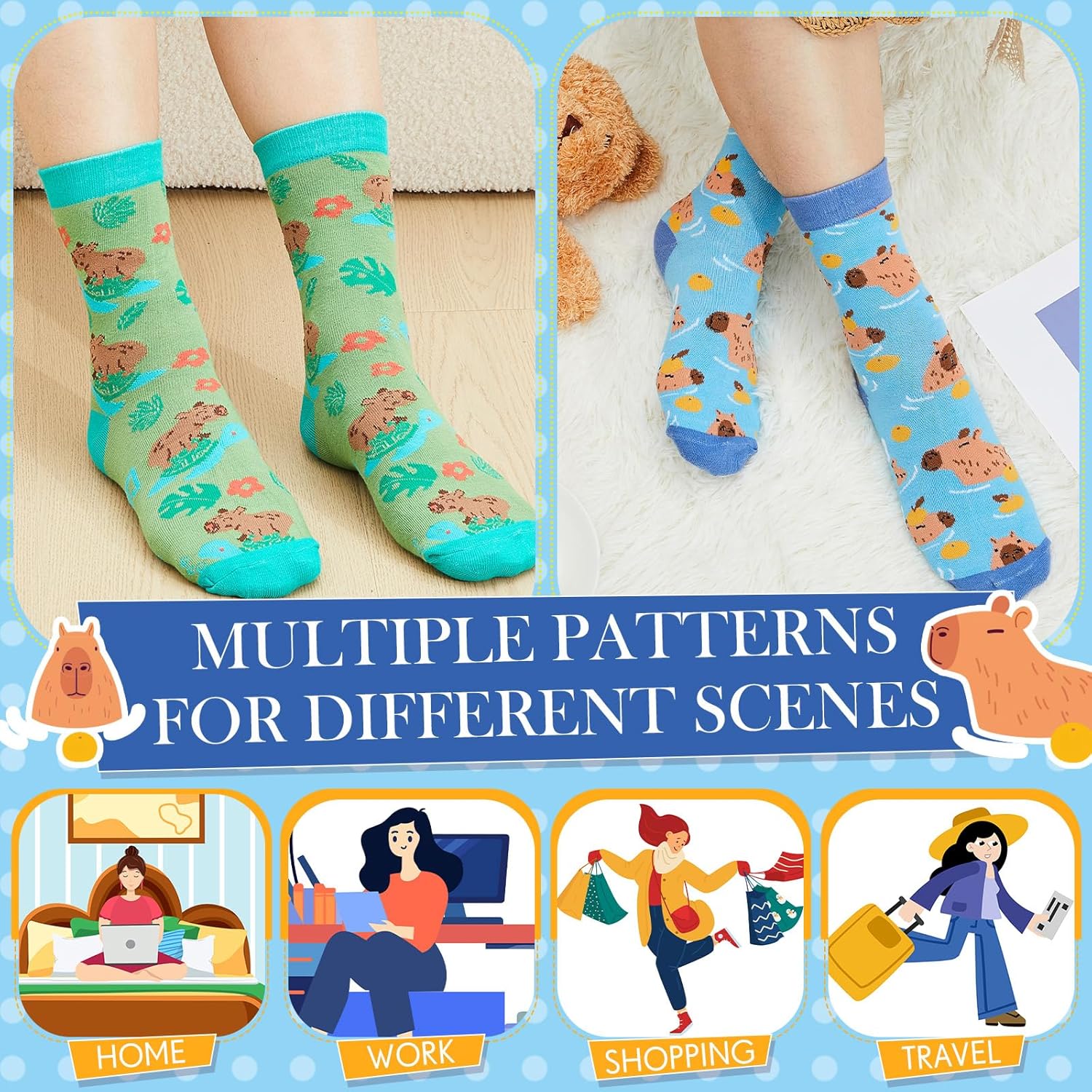 Haysandy 8 Pairs Women Funny Novelty Socks Gifts, March Womens History Month Gifts, Funny Novelty Socks with Saying on Bottom - Image 3