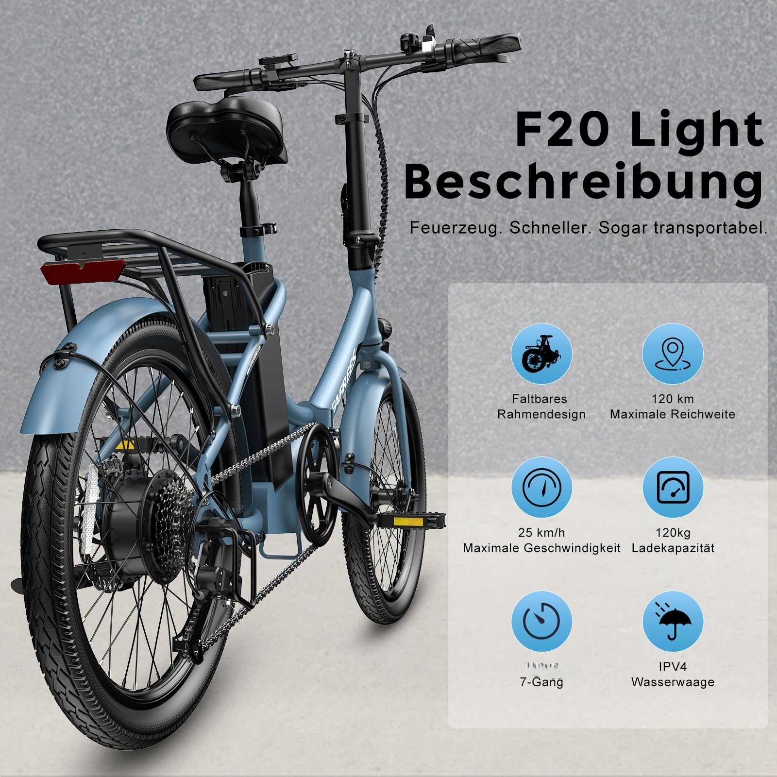 Fafrees F20 Light - Bicicleta eléctrica plegable (250 W, motor de 36 V, 14,5 Ah, batería de 20 pulgadas, 35 N.M, par de torsión de 25 km/h, color verde + cubierta para coche)