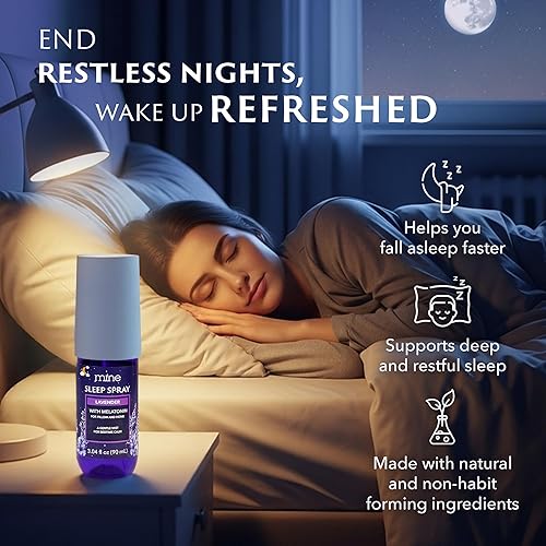 Miniatura 7 de Spray de lavanda para dormir con melatonina  Bruma de almohada natural para un sueño relajante, spray de cama calmante para adultos, niebla de