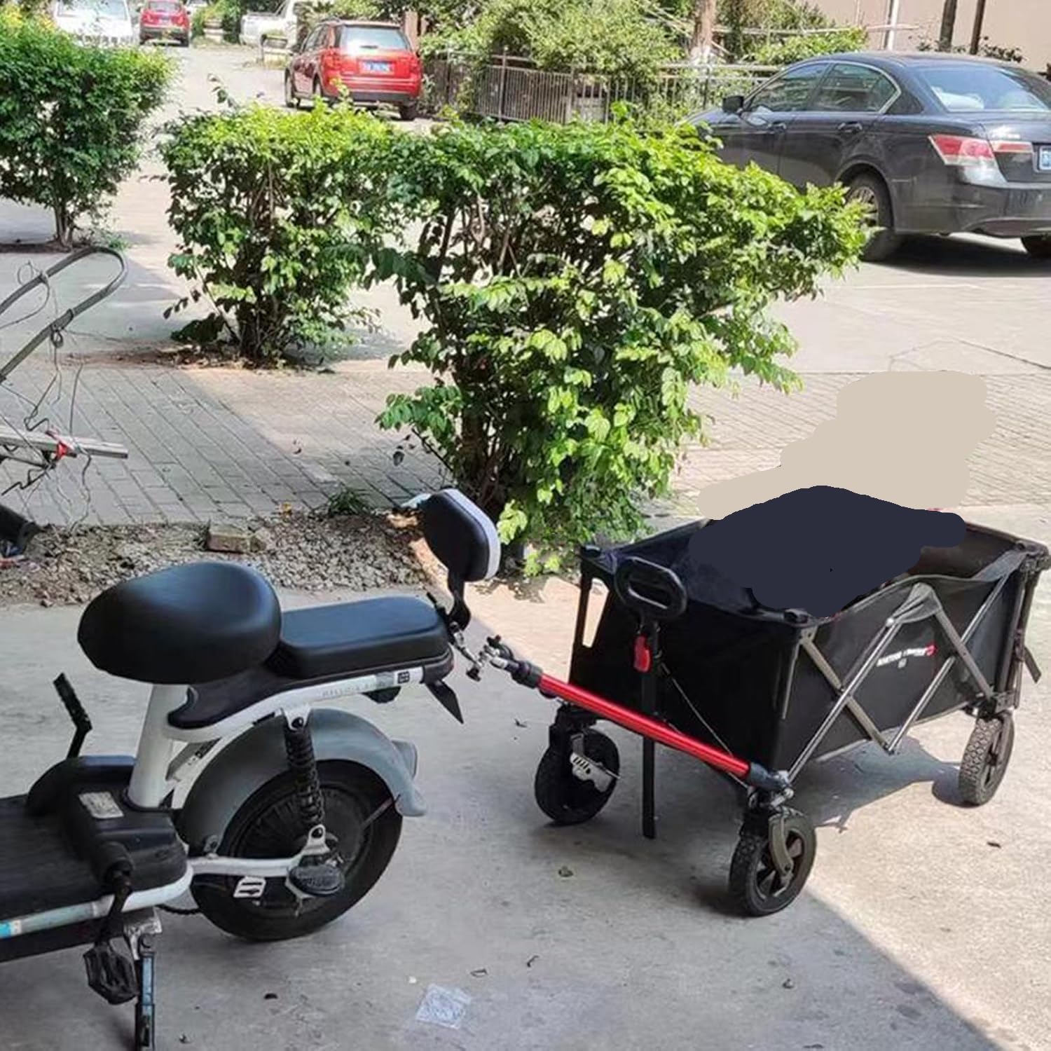 Connettore Hitch Del Rimorchio Della Bici Di Lega, Barra Di Traino Pieghevole Per Il Campeggio.Collegamento Sicuro Si Adatta Alla Maggior Parte Delle Bici, Carico Massimo 50kg.Facile Installare L'adat