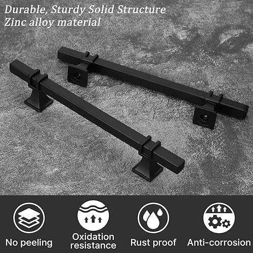 Miniatura 4 de Paquete de 15 tiradores de gabinete de 5 pulgadas, manijas de gabinete negras mate para cajones, manijas de gabinete de cocina, accesorios para