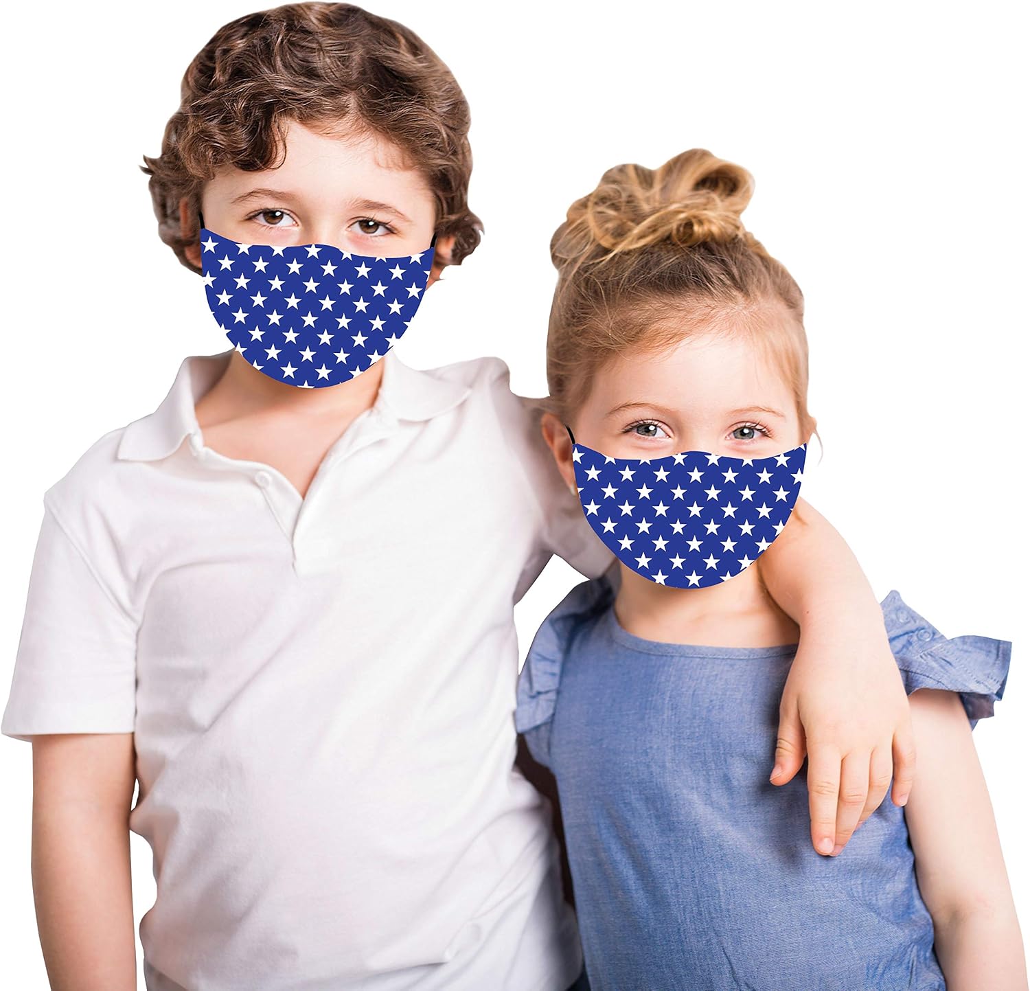 Snoozies Kids Face Mask - 1 Cloth Face Mask for Kids with Filter Pocket + 4 Filters - Washable Reusable Face Mask - Ages 2-4 (XSS) - Stars