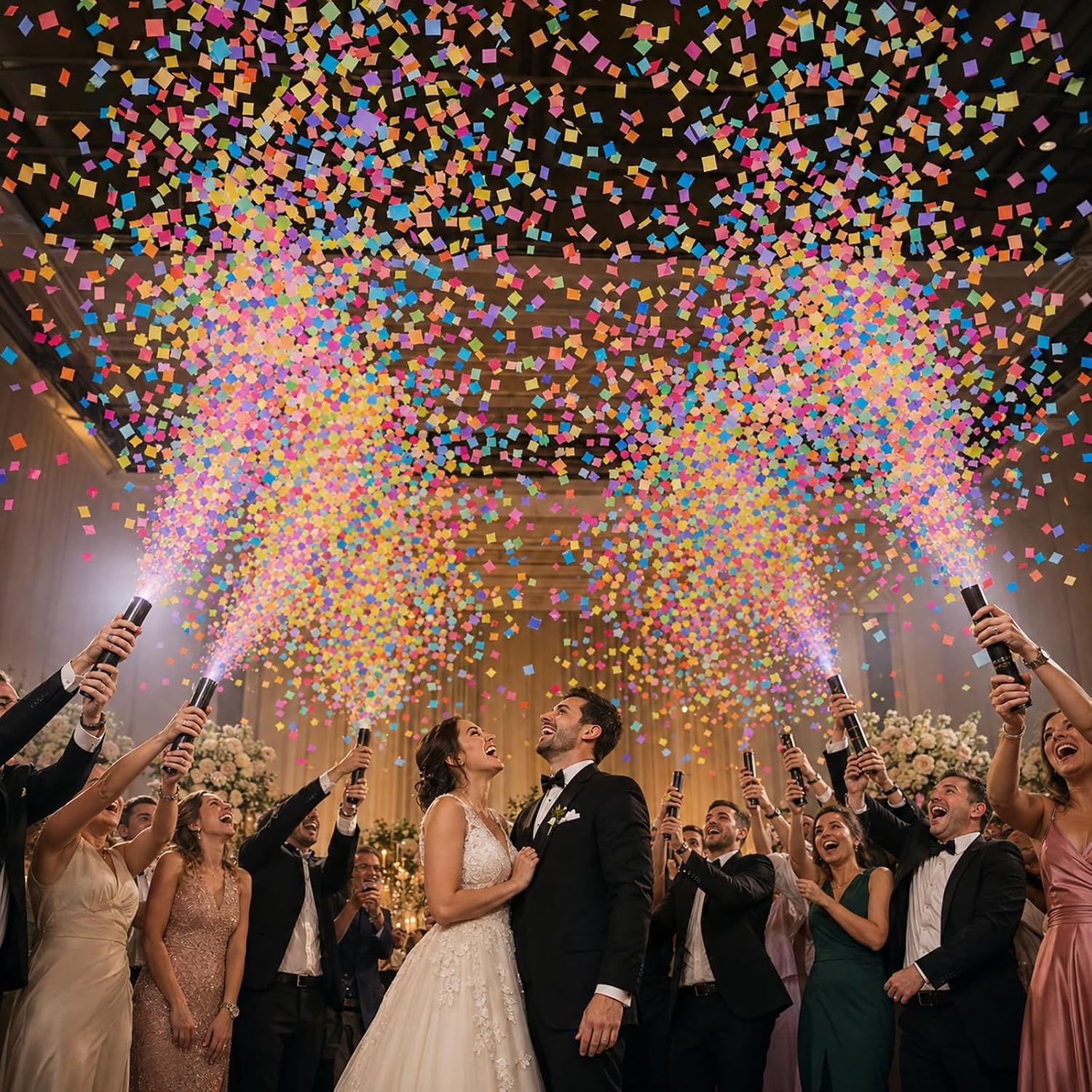 5500 Pcs Square Paper Confetti, 1 Inch Multicolor Biodegradable Confetti