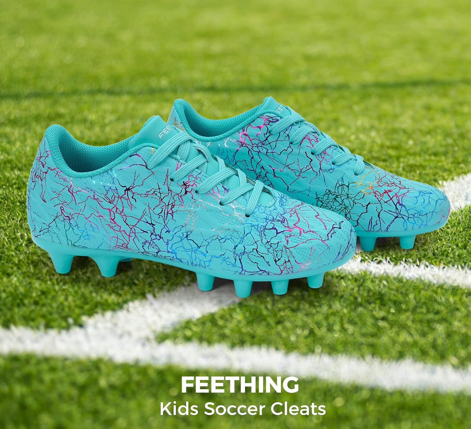 Grils Boys Soccer Cleats Youth Firm Ground FG Football Shoes Lightweight Breathable Outdoor Trainning Sport Shoes for Little/Big Kids