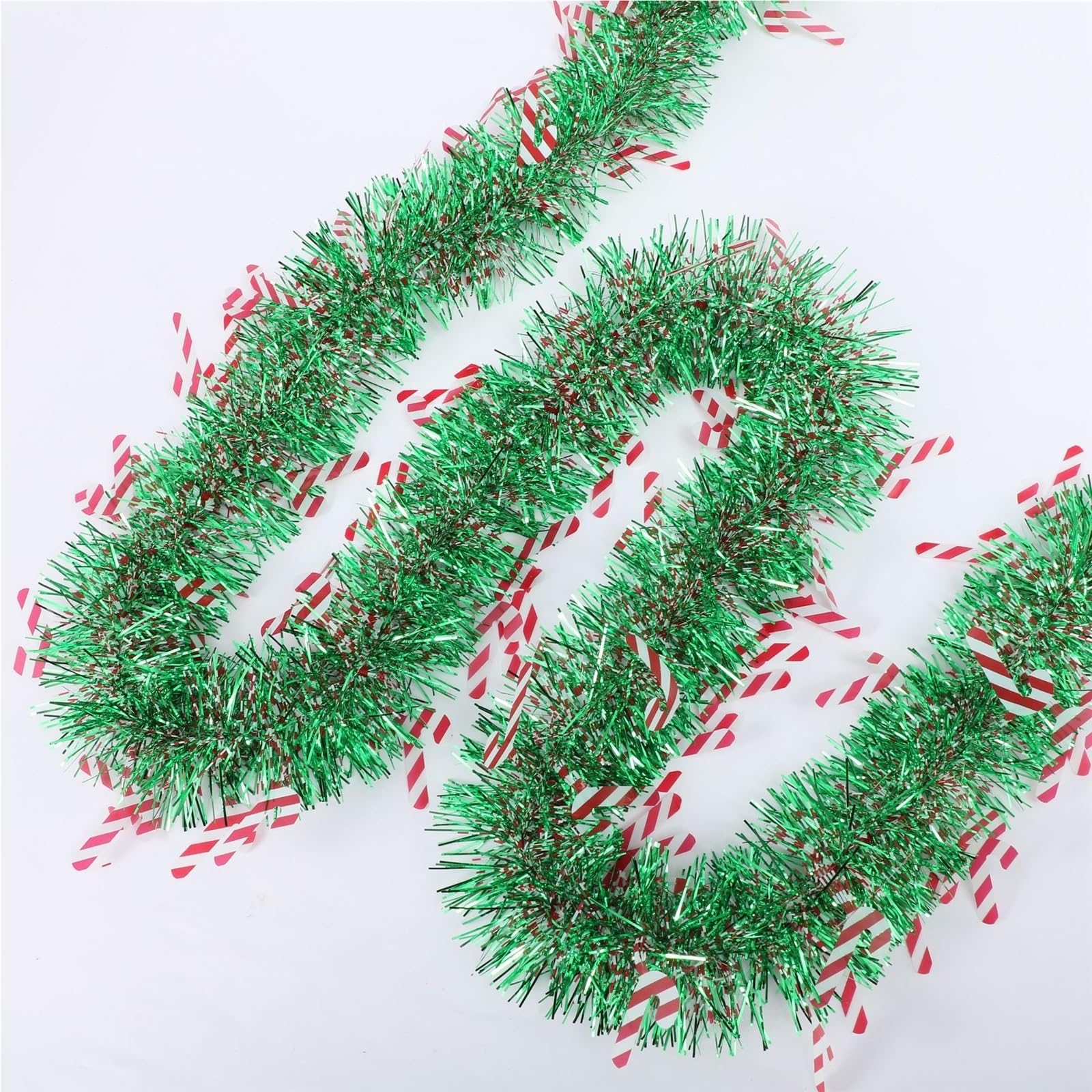 Deko Für Innen Außen 10-teilige, Gedrehte Lametta-Girlande for Aufhängen Am Weihnachtsbaum Balkon Treppengeländer
