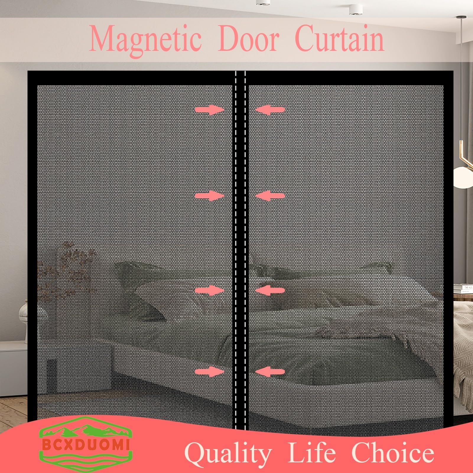 Zanzariera Magnetica 124 x 220 cm Zanzariera Magnetica per Porta Non È Necessario Praticare Fori Rete Fine Finestra, Nero