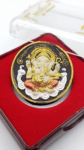 Miniatura 1 de amuletos tailandeses Lucky talismán Lore Ganesha Elefante hindú Dios 'cumplir deseos' edición de nuevo con ermitaño Lersi, yantra, con número de
