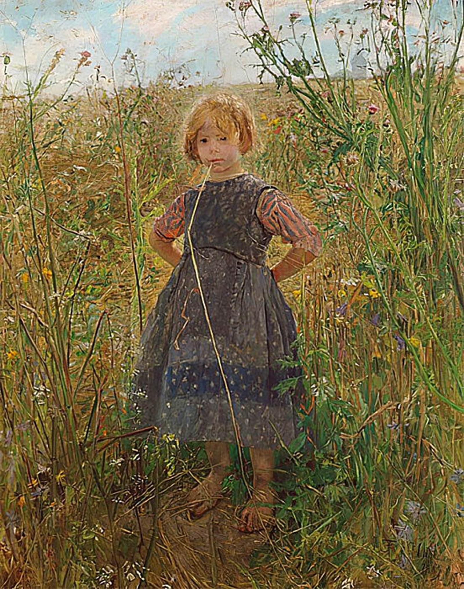 SERENDIPITP Aesthetic Poster Photo Wall Print Retro Picture Heideprinzeßchen Little of the Heath by Fritz Von Uhde Modern Wall Artwork for Home Decor 60x90cm