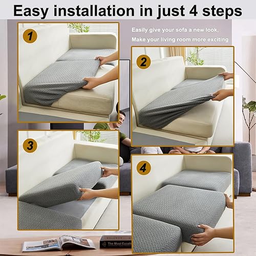 Miniatura 7 de Fundas de cojín para sofá, fundas de cojín lavables para mascotas, funda protectora elástica antideslizante para muebles Rosa