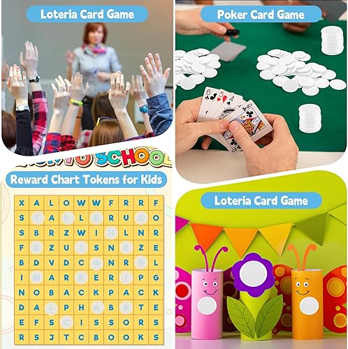 Miniatura 7 de Coopay 600 fichas de póquer de plástico para contadores de aprendizaje, discos de conteo de fichas de bingo, marcadores para práctica de matemáticas