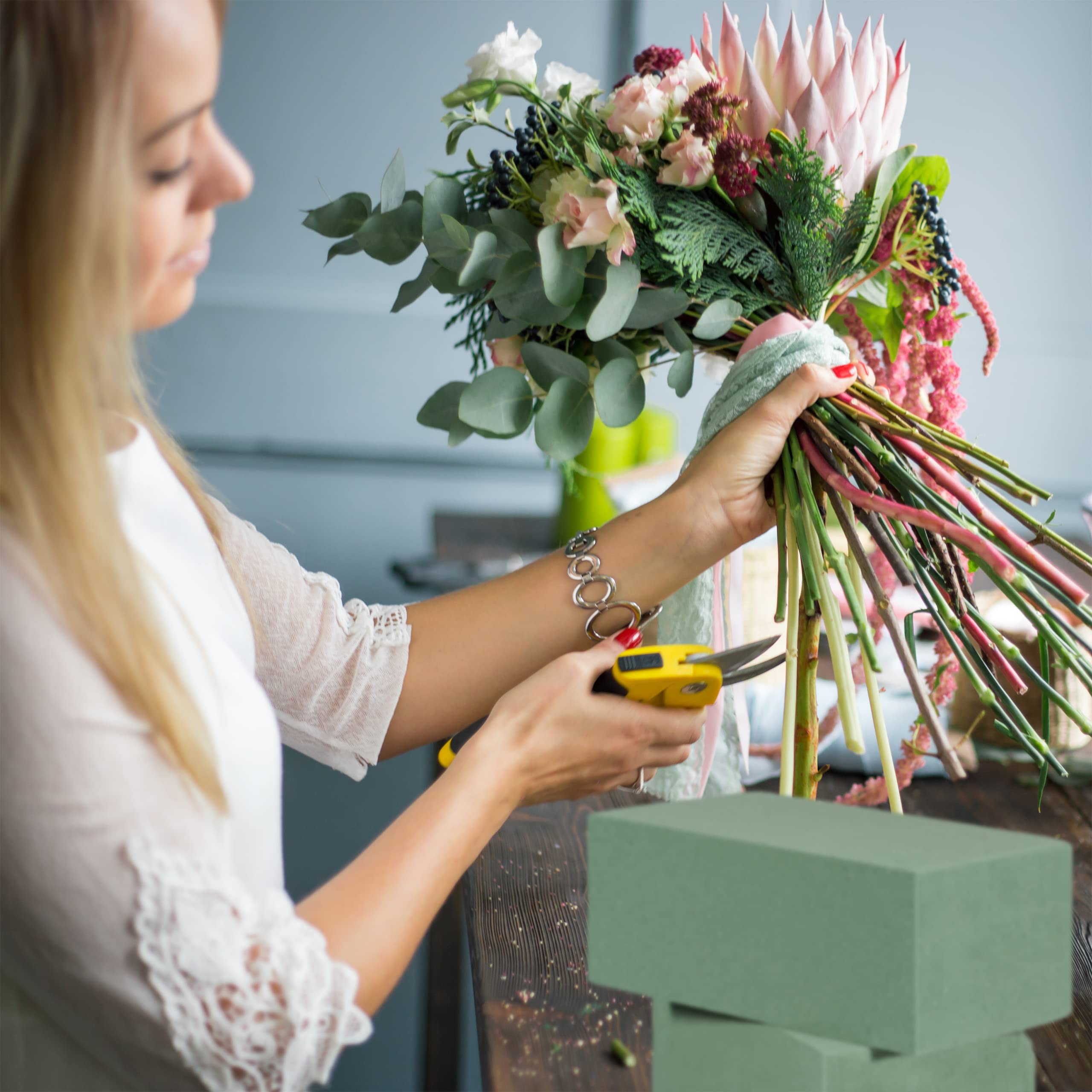 RANRAO 20 stuks natte bloemist schuim, nat bloemen schuim groen bloem schuim DIY bloem bruiloft bloemen, partij decoratie